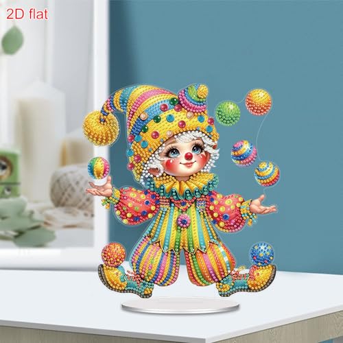 POETRYDRAW Diamond Art Ornament Desktop Kit Circus, Stand Up Diamonds Painting Ornament for Adults, 5D DIY Special Diamond Gem Craft Tabletop Placement Board Kit - color: Circus
