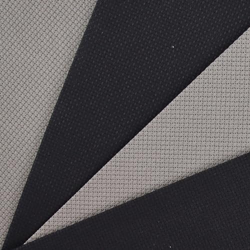 KCS 4 pc of 12" x 18" (30cmx45cm) 14CT Counted Cotton Aida Cloth Cross Stitch Fabric (Dark Grey+Black) - color: Dark Grey+black