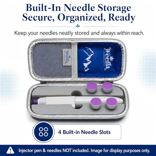 Insulated Travel Case for 1 Zepbound KwikPen & Needles, Gray - color: Starlight Gray
