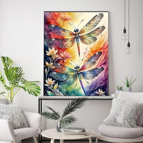 WUSARPLY Retro Dragonfly Stamped Cross Stitch Kits for Beginners Adults - color: J162