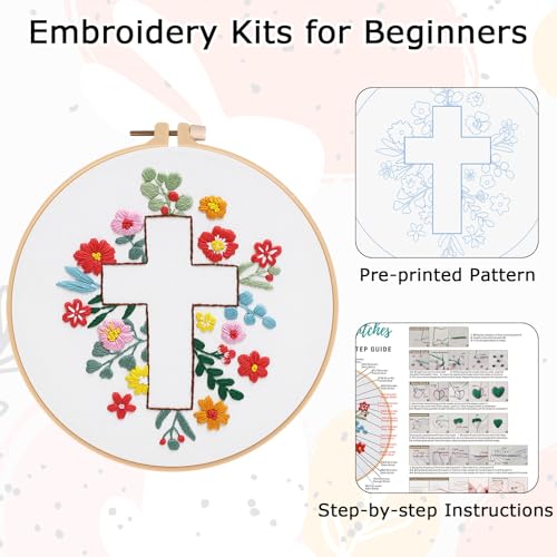 Louise Maelys Cross Embroidery Kit for Beginner(Easter Jesus) - color: Easter