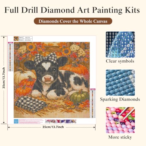 Highland Cow Pumpkin Diamond Painting Kits for Adults, Autumn Diamond Art - color: KM1294-1