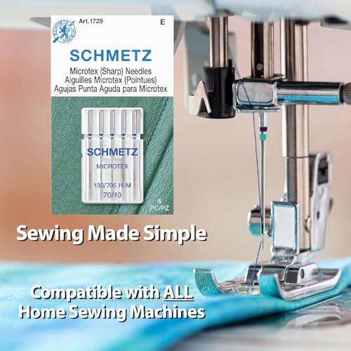 SCHMETZ Microtex Sharp Sewing Machine Needles - Quilting & Topstitching Supplies, Size 70/10, 5-Needle Card, Pack of 1