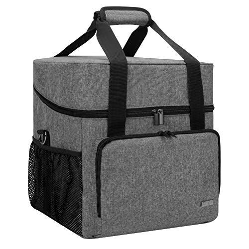 LUXJA Serger Machine Carrying Case with Bottom Wooden Board, Gray - color: Gray