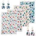 KABAKE Polymer Clay Transfer Paper 4 PCS Colorful Flowers Water Soluble Transfer Sheet for Earrings Jewelry Making - color: Xmas Theme