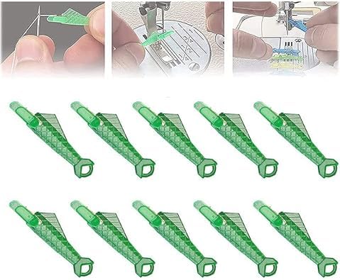10 Pcs Green Fish Type Needle Threader Sewing Machine Threader Stitch Insertion Tools Quick Simple Threader DIY Sewing Accessories Tools