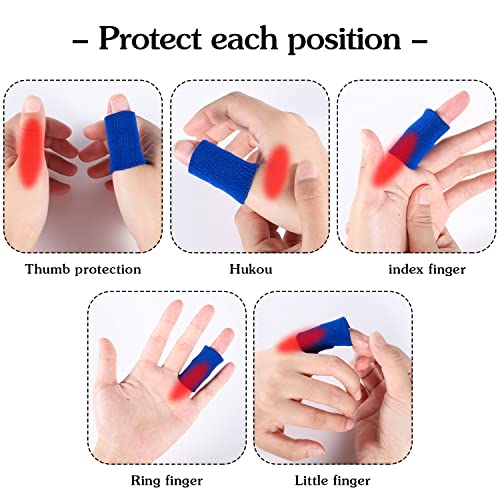 20 Pcs Finger Sleeves Protectors, Elastic Sport Finger Sleeves, Black/Blue - color: Black, royal blue