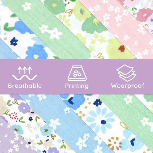 Aubliss 8pcs Fat Quarter Fabric Bundles (100% Cotton - 20'' x 20'') - color: Pastel