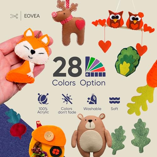 EOVEA - Acrylic Felt Fabric by The Yard - Soft and Durable 72" Wide & 1.6mm Thick Felt Sheets for DIY Crafts, Sewing, Upholstery, Cushion, Padding, Costumes(Navy Blue, 1 Yard) - color: Navy Blue, size: 1 Yard