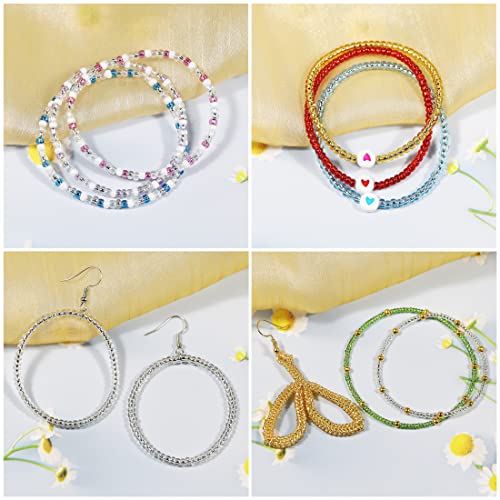 Size 3mm Glass Seed Beads About 6800pcs in Storage Box, 8/0 Small Craft Seed Beads for Bracelet,Earring,Jewelry Making (280Pcs Per Color, 24 Colors) - color: 24-b