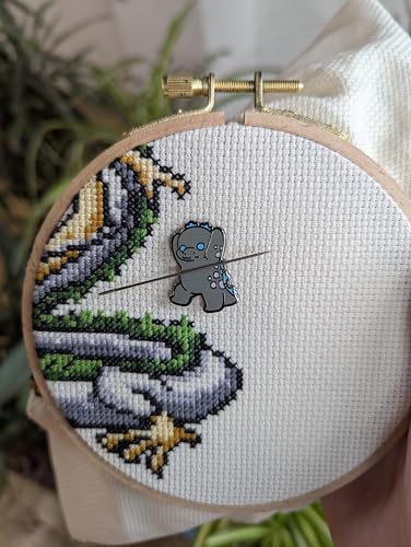 Goji-Kun Magnetic Needle Minder, Cross Stitch Embroidery Accessory, Decorative Needlework Tool