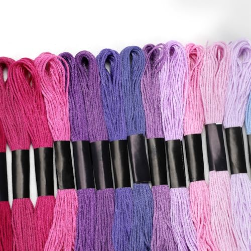 Embroidery Floss 16 Skeins 8.7 Yard Purple Friendship Bracelet String Cross Stitch Threads for Jewelry Making Bracelet Stitching Thread Floss Bracelets Making Yarn - color: Purple