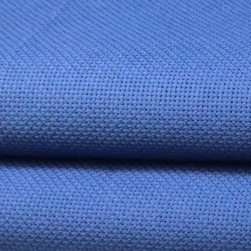 KCS 19" x 28"(48cmx72cm) 18 Count Cotton Aida Cloth Cross Stitch Fabric (Jeans Blue) - color: Jeans Blue