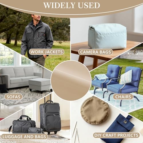 Thick Twill Fabric by The Yard, 58" W 0.75mm Polyester Twill Woven Lining Fabric Soft Excellent Luster Upholstery Fabric for Bags, Cushion, Chair, DIY Projects, 1 Yard Beige - color: Beige, size: Pre Cut - 1 Yard