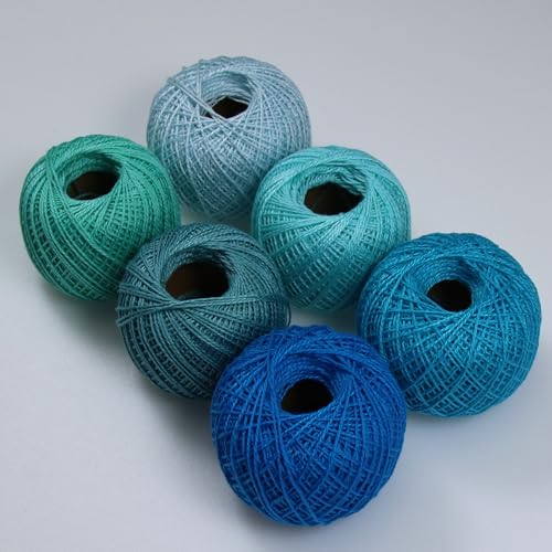 KCS Mercerized Pearl Cotton Thread Size 8 Crochet Needlework Embroidery Threads Ball (6, 06) - color: 06