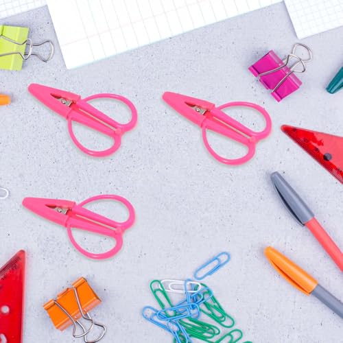 Mini Scissors, 3 Pcs 2.6x1.6 Inch Tiny Travel Scissors Portable Small Craft Scissor with Cover Stainless Steel Detail Sewing Scissor for DIY Embroidery, Paper Cutting, Sewing (Pink) - color: Pink
