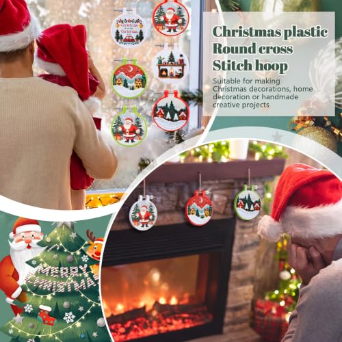 Knitgrip 24 Pcs Embroidery Hoop Adjustable Plastic,Red, Green, White,3 in - color: Red, Green, White, size: 3 in