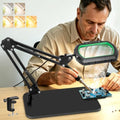 12X Square Magnifying Glass with Light and Stand, 2-in-1 Hands-Free - size: 12X