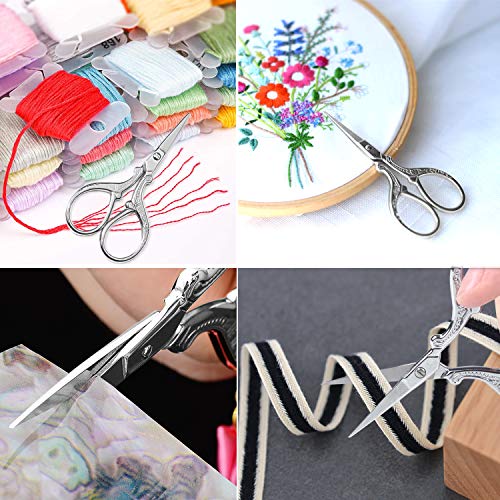 3.6 Inch Embroidery & Sewing Scissors - Small Craft Scissors with PU Leather Cover, Perfect for Cross Stitch, Crochet & Knitting Accessories, DIY Handmade Art Tool - size: 3.6 Inch, style: Style AA1711
