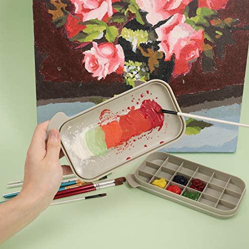 MyLifeUNIT Paint Brush Cleaner, Paint Brush Holder with Palette, Grey - color: Grey