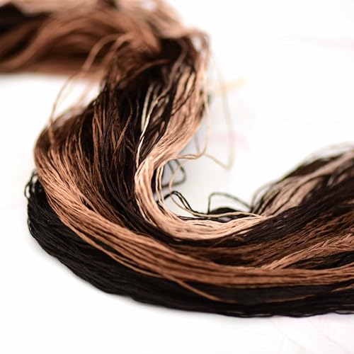 Natural Silk Thread – 10 Coffee Tones, 110m Each, Handmade Silk Embroidery Floss for Hand Embroidery, Cross-Stitch, and Fine Needlework Projects（06） - color: 06