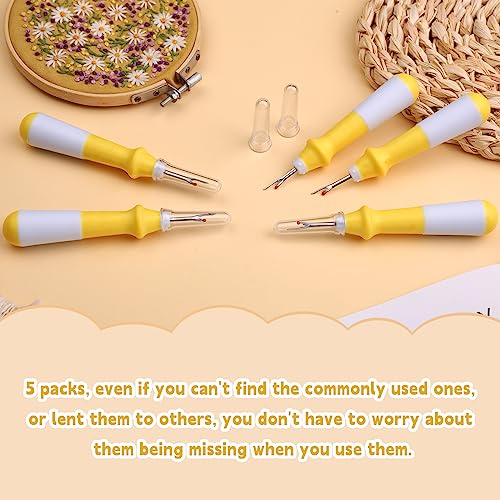 ZMAAGG Seam Ripper, Yellow Ergonomic Grip Handle, 5 PCS Stitch Remover Tool - color: Yellow