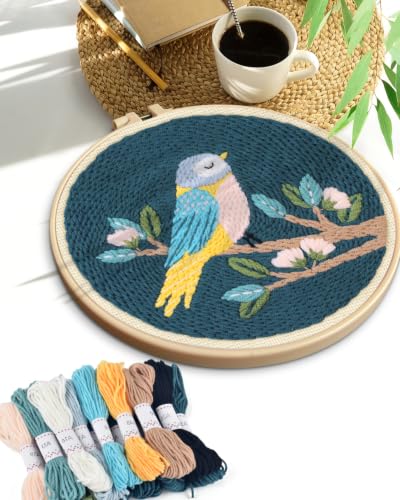 TINDTOP Punch Needle Kits, DIY Punch Embroidery Kits - color: Set E