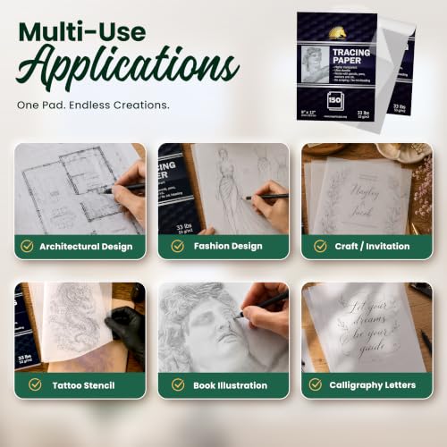 MyArtscape Tracing Paper Pad - 9 x 12 in 150 Sheets 33 lb
