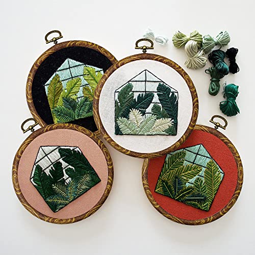 5PCS Embroidery Hoops 5 Inch, Imitated Wood Round Cross Stitch Hoops