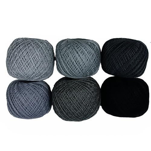 KCS Mercerized Pearl Cotton Thread Size 8 Crochet Needlework Embroidery Threads Ball (6, 02) - color: 02