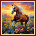 Redxing Stamped Cross Stitch Kits Embroidery kit for Beginners Adults Full Range of Embroidery Patterns Starter Kits DIY Printed Cross Stitch Kits Needlepoint Kits 11CT-Flowers and Horses 18x18 inchs - color: Artskits31