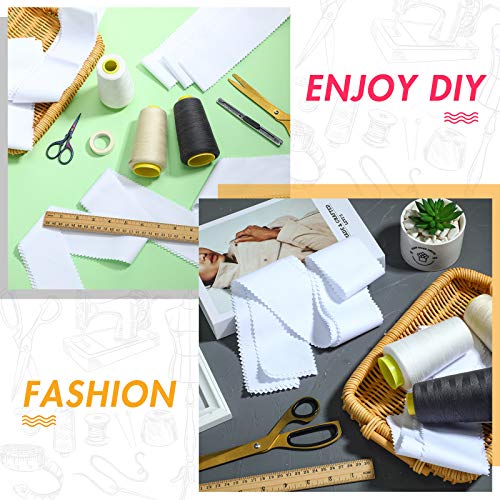 BOAO 40 Pieces Fabric Strips Rolls Collection Jelly Fabric Strips for Quilting Roll up Fabric Craft Patchwork Strips DIY Sewing Fabric Rolls for Handmade Favors (White, 2.5 x 44 Inch) - color: White
