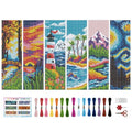 BEUNITONE Cross Stitch Kit Bookmark Scenery Landscape Cross Stitch Kits Bookmark Crossstitch Kits 8''x2.4'' Stamped Embroidery Bookmarks for Adults Beginners 6Pcs - style: Landscape