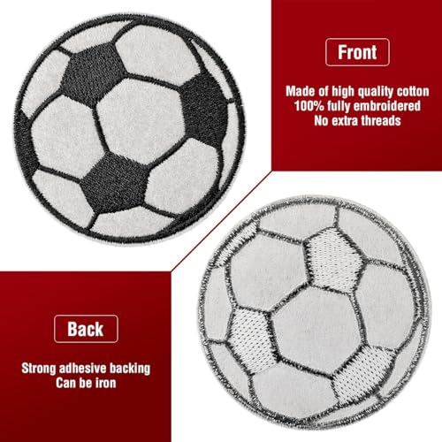 12Pcs Football Iron on Patches, Iron on Embroidered Applique Patches for Jackets, Hats, Backpacks, Jeans - color: 12pcs Football