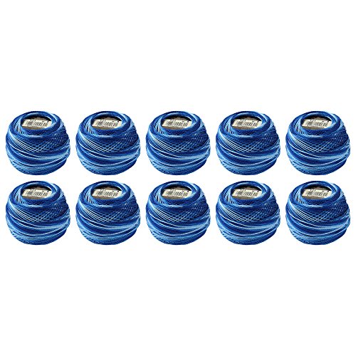 Pearl / Perle Cotton Balls Size 8 Variegated Delft Blue (10 Pack)