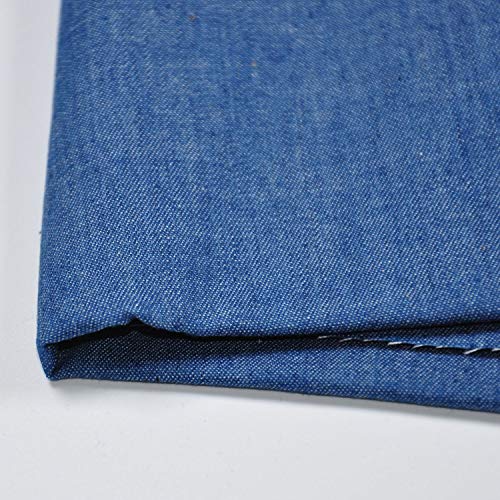 Indigo Blue 4.8 oz 100% Cotton Denim Chambray Fabric,56 Inches Wide, by The Yard - size: yard