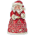Santa with Cardinal Counted Cross Stitch Ornament Kit Mill Hill 2019 Jim Shore JS201913