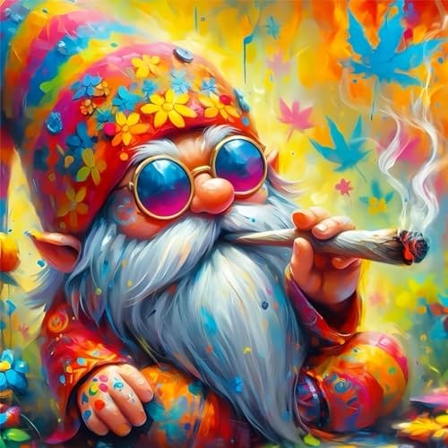 DYAIANGMU Gnome Stamped Cross Stitch Kit for Adults 13.7x13.7 inches - color: Y122