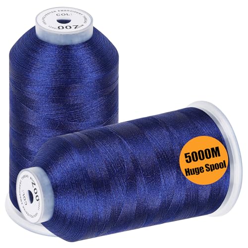 New brothread 2 Huge Spools Embroidery Machine Thread -Prussian Blue - color: Prussian Blue-007