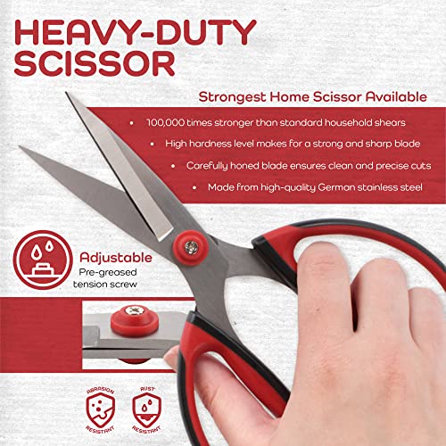 JubileeYarn Workhorse Bertha All Purpose Heavy Duty Scissors - Red & Black - 1 Unit - color: Workhorse Bertha - Red & Black, size: 1 Unit