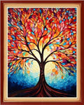 Dimensean Stamped Cross Stitch Kits Full Range of Embroidery Patterns Starter Kits for Beginners Adult DIY Cross Stitches Needlepoint Kits 11CT-Colorful Night Light Tree 16x20 inch - color: Arts kits 15