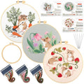 Mindsoft 3 Set Needlepoint Kit for Beginners with Hoop,Garden Mouse - style: Garden Mouse