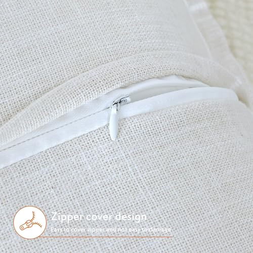 Beige Linen Plaid Throw Pillow Covers 18x18 Set of 1 - color: Plaid White, size: 18" x 18" (Pack of 1)