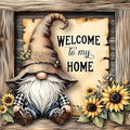 DYAIANGMU Gnome Stamped Cross Stitch Kit for Adults 13.7x13.7 inches - color: red-78