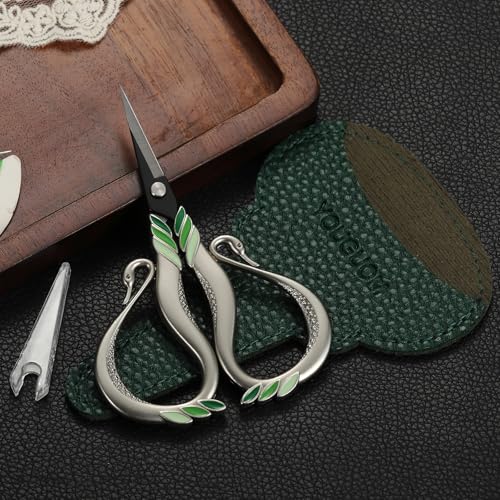 YOUGUOM Small Crafting Scissors with Cover, Little Sewing Shears - color: Silver