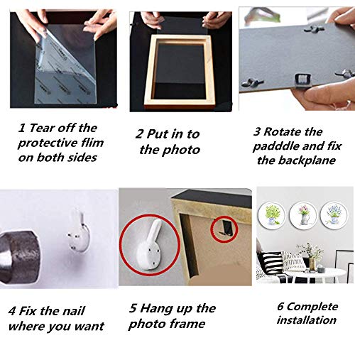 alfyng Round Photo Frame Wooden Wall Hanging Picture Frames Black 6 inch - color: black, size: 6 inch