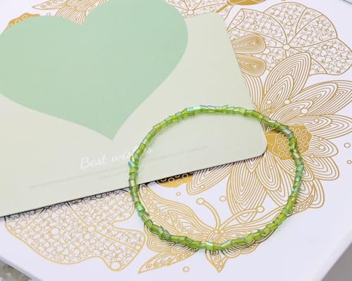 Glass Bugle Tube Beads 1400Pcs/30g Mini Seed Beads 2 * 3mm Small Craft Loose Spacer Beads for DIY Bracelets Necklace Earring Jewelry Making (Fruit Green) - color: Fruit Green