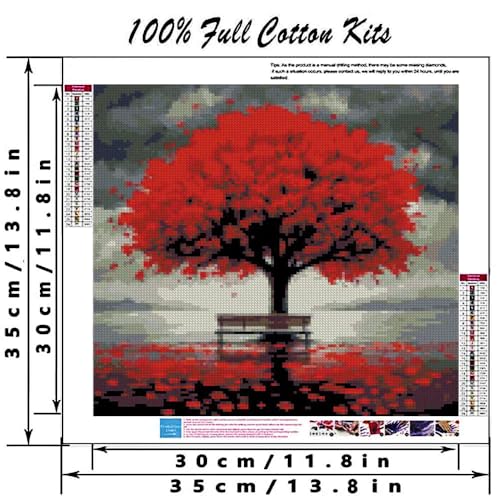 MYBISYMQQ Tree of Life Cross Stitch Kits for Adults,11CT Stamped Cross Stitch Kits for Beginner,DIY Needlepoint Embroidery Patterns Kits Embroidery Patterns for Home Wall Decor 13.7x13.7 inches - color: T016