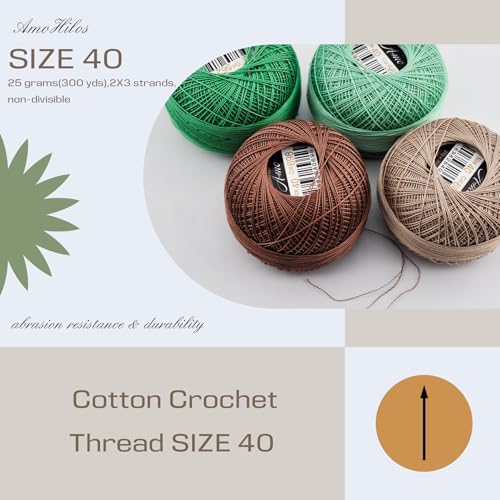 Size 40 Double Mercerized Egyptian Cotton Pearl Thread Set J - color: set J