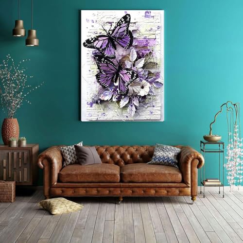 WUSARPLY Stamped Cross Stitch Kits,Flowers Needlepoint Butterfly Counted Cross Stitch Kits for Adults Beginners,Full Range of Cross-Stitch Stamped Kits Needlecrafts - color: SAP-01
